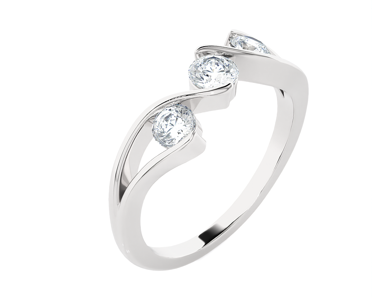 5/8 ctw Round Three Stone Lab Grown Diamond Ring