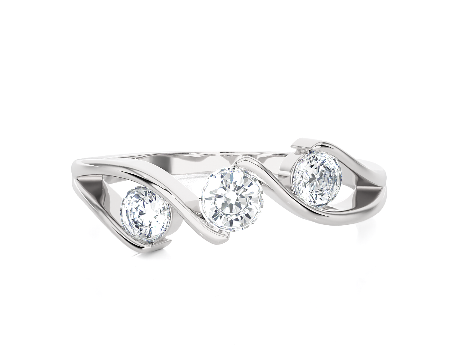 5/8 ctw Round Three Stone Lab Grown Diamond Ring
