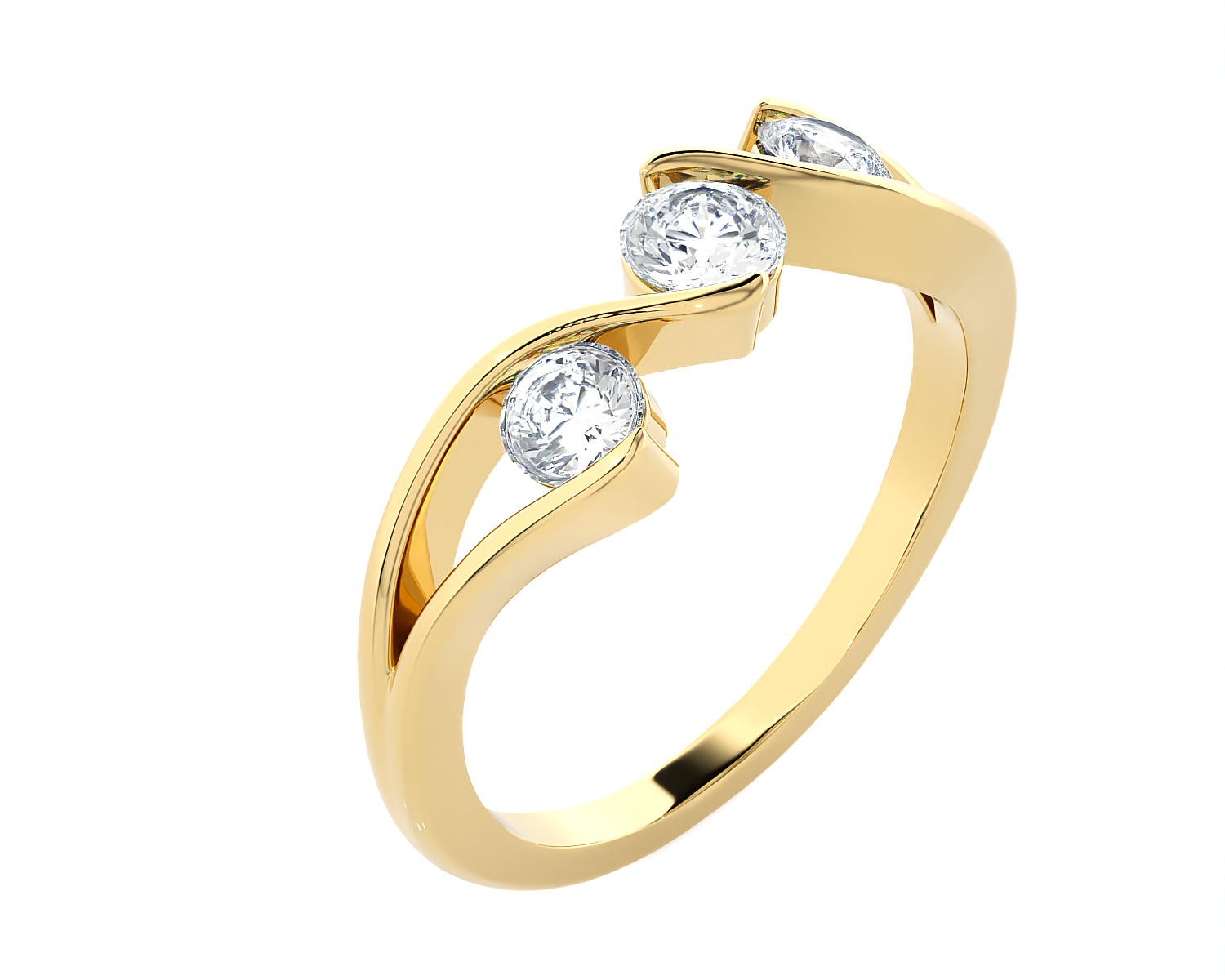 5/8 ctw Round Three Stone Lab Grown Diamond Ring