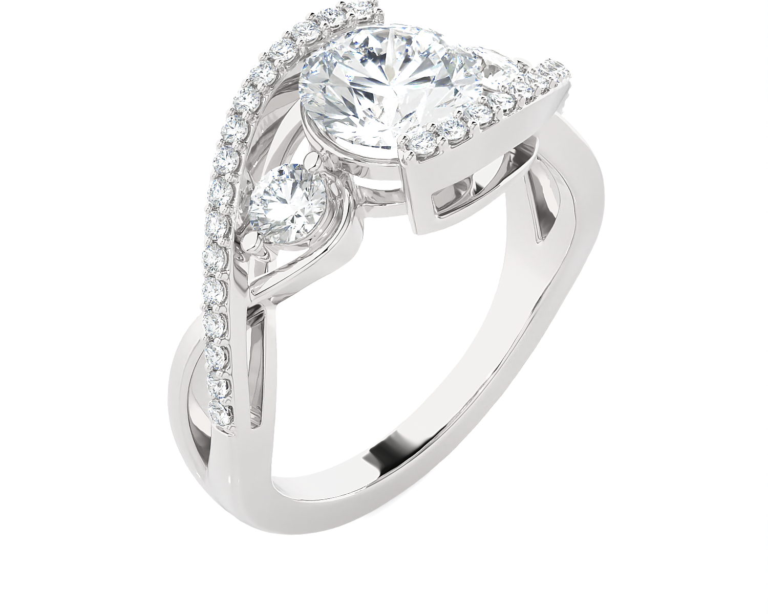 1 1/2 ctw Round Three Stone Lab Grown Diamond Ring