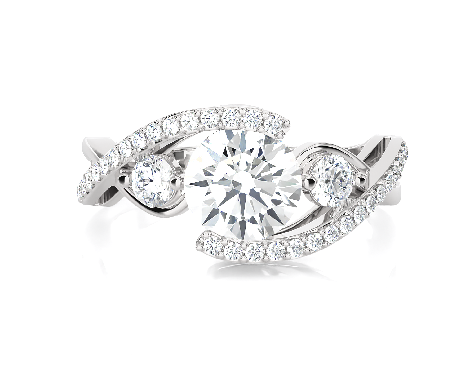 1 1/2 ctw Round Three Stone Lab Grown Diamond Ring