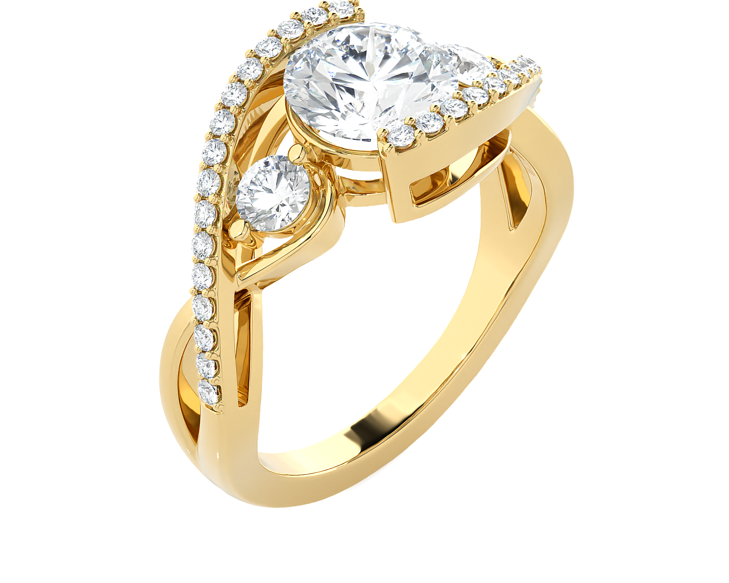1 1/2 ctw Round Three Stone Lab Grown Diamond Ring