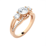 1 5/8 ctw Round Three Stone Lab Grown Diamond Ring