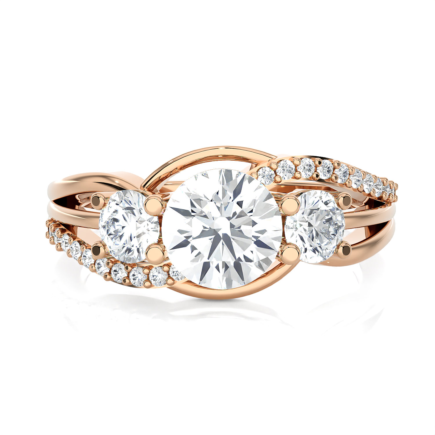 1 5/8 ctw Round Three Stone Lab Grown Diamond Ring
