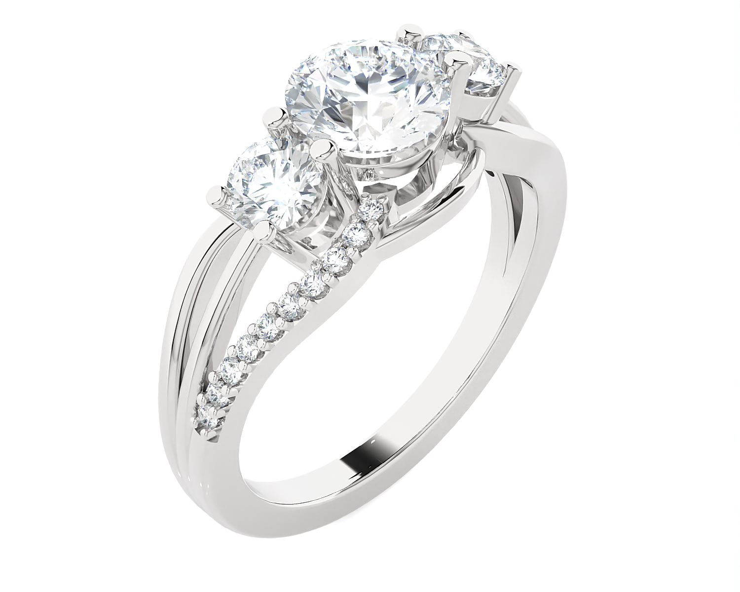 1 5/8 ctw Round Three Stone Lab Grown Diamond Ring