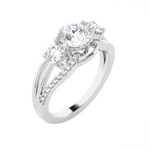1 5/8 ctw Round Three Stone Lab Grown Diamond Ring