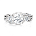 1 5/8 ctw Round Three Stone Lab Grown Diamond Ring