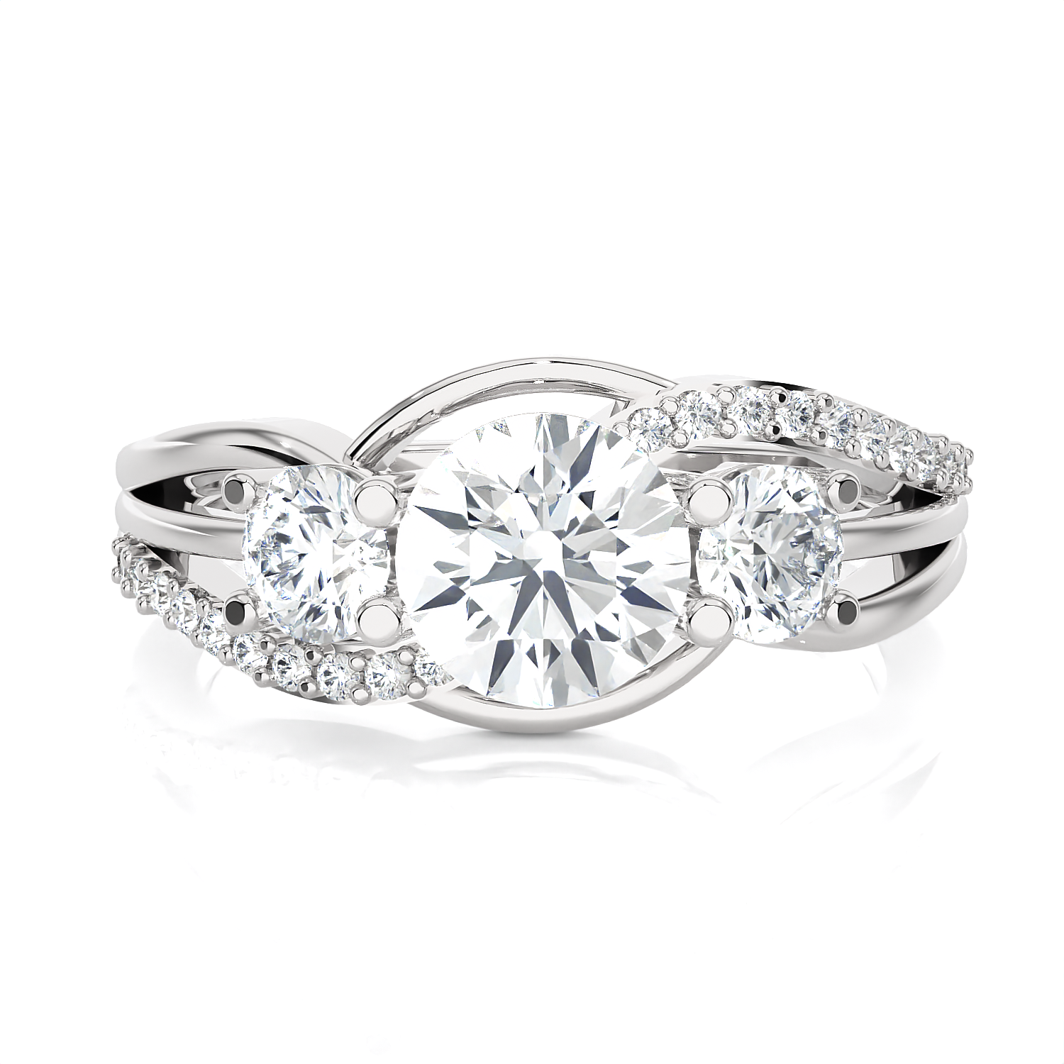 1 5/8 ctw Round Three Stone Lab Grown Diamond Ring