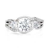 1 5/8 ctw Round Three Stone Lab Grown Diamond Ring