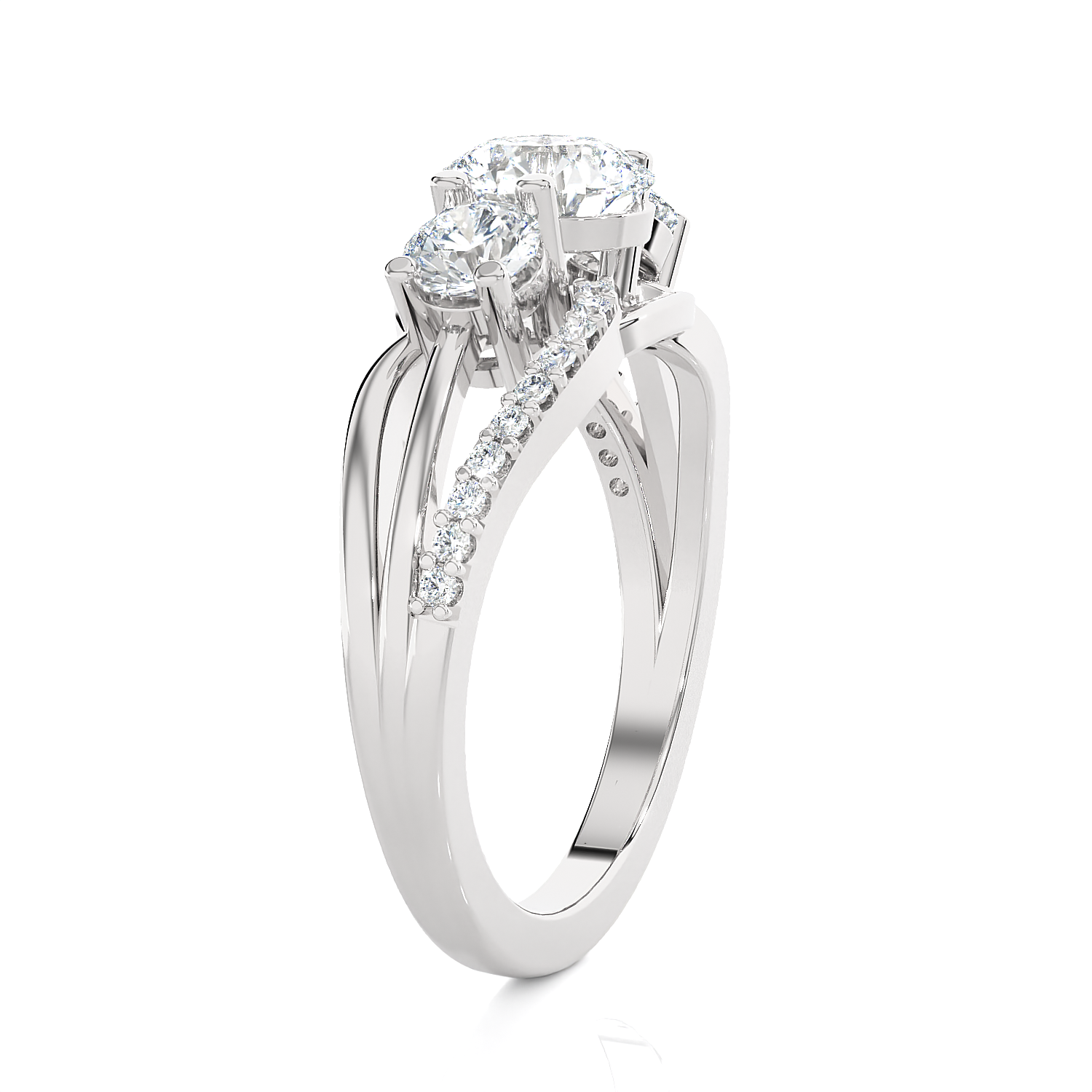 1 5/8 ctw Round Three Stone Lab Grown Diamond Ring