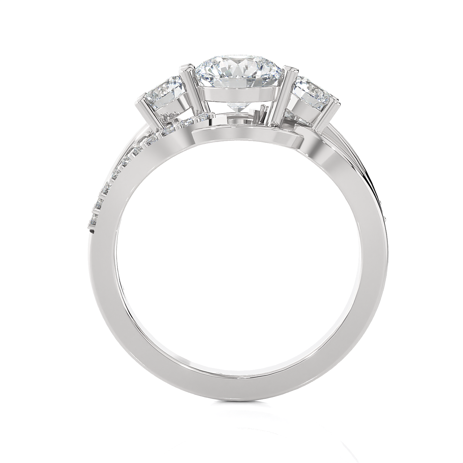 1 5/8 ctw Round Three Stone Lab Grown Diamond Ring