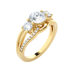 1 5/8 ctw Round Three Stone Lab Grown Diamond Ring