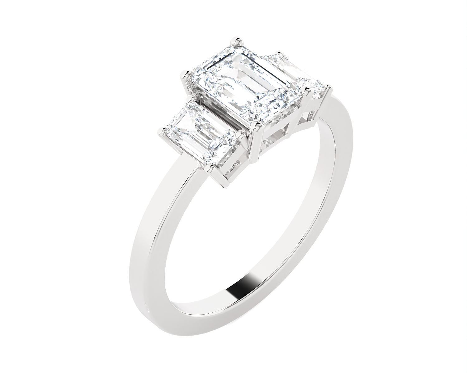 1 5/8 ctw Emerald-Cut Three Stone Lab Grown Diamond Ring