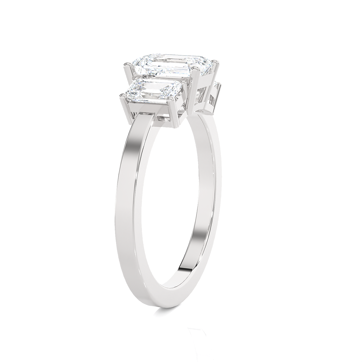 1 5/8 ctw Emerald-Cut Three Stone Lab Grown Diamond Ring