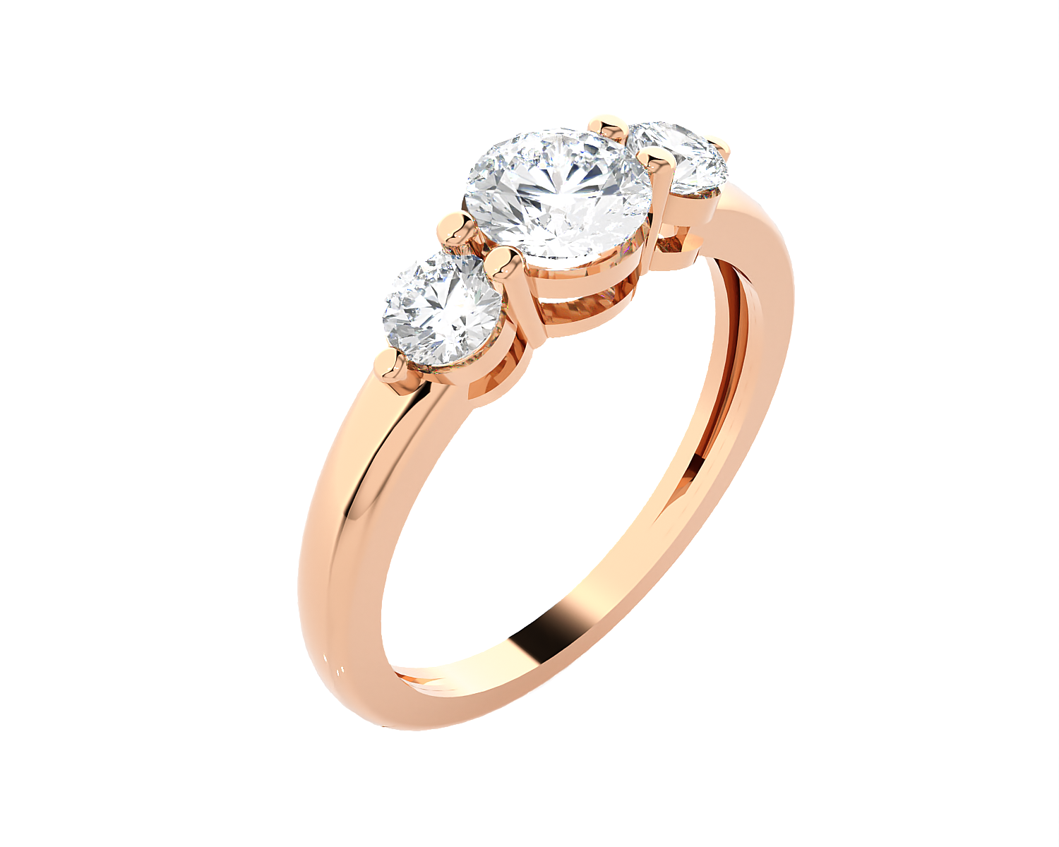 1 ctw Round Three Stone Lab Grown Diamond Ring