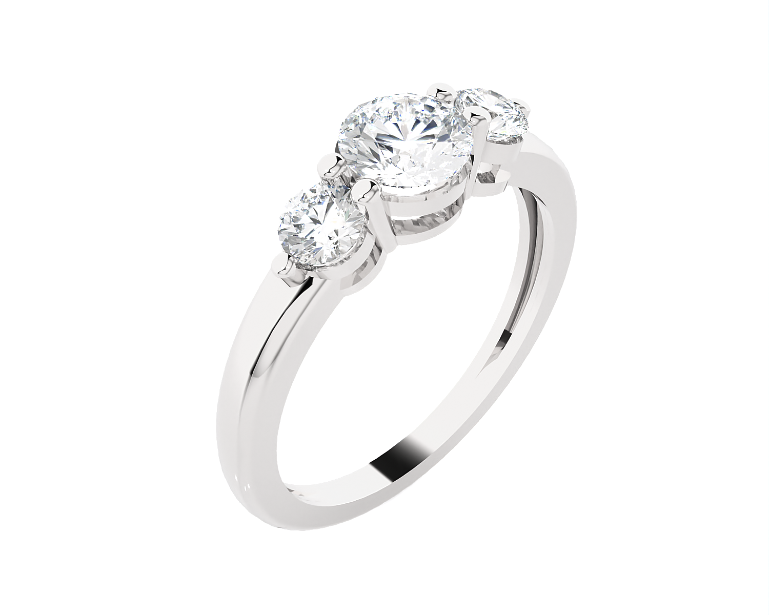 1 ctw Round Three Stone Lab Grown Diamond Ring