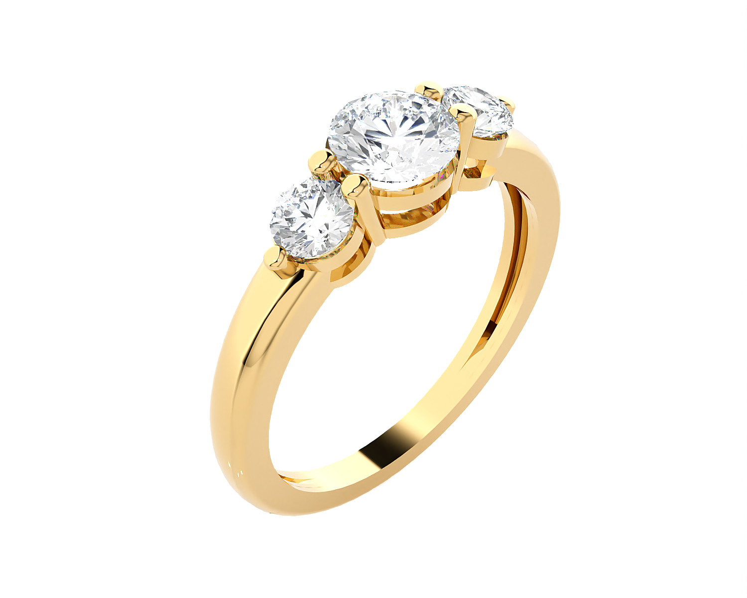 1 ctw Round Three Stone Lab Grown Diamond Ring