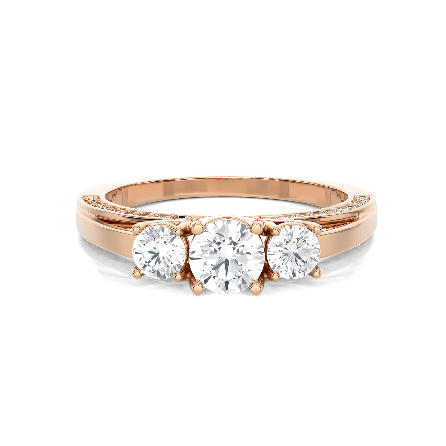 1 ctw Round Three Stone Lab Grown Diamond Ring