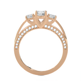 1 ctw Round Three Stone Lab Grown Diamond Ring