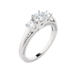 1 ctw Round Three Stone Lab Grown Diamond Ring