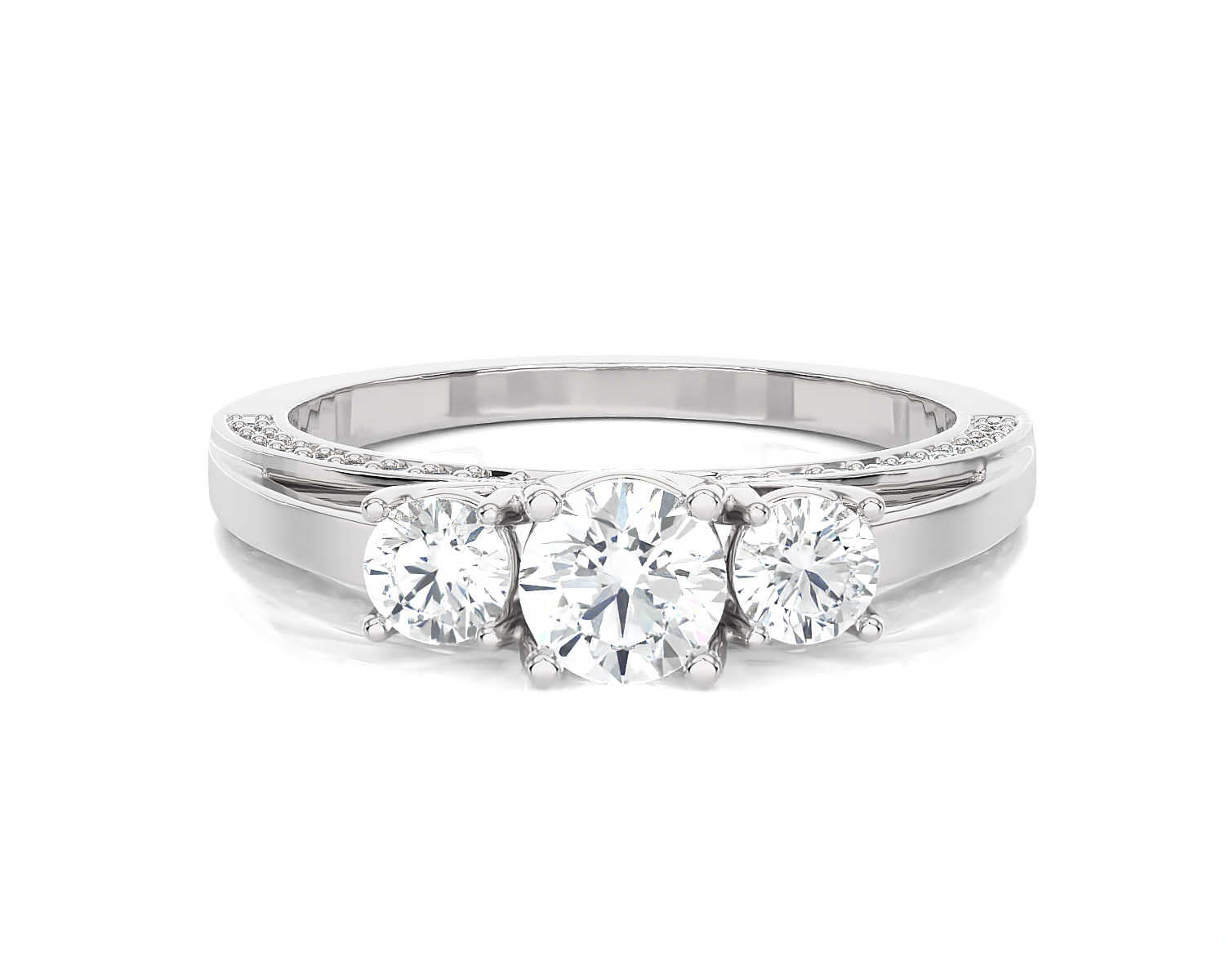 1 ctw Round Three Stone Lab Grown Diamond Ring