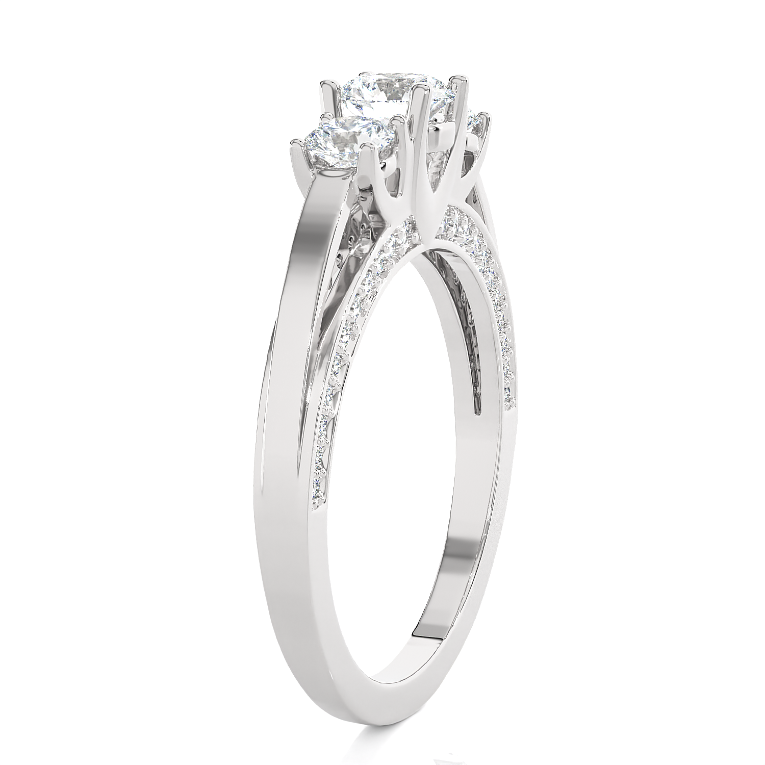 1 ctw Round Three Stone Lab Grown Diamond Ring