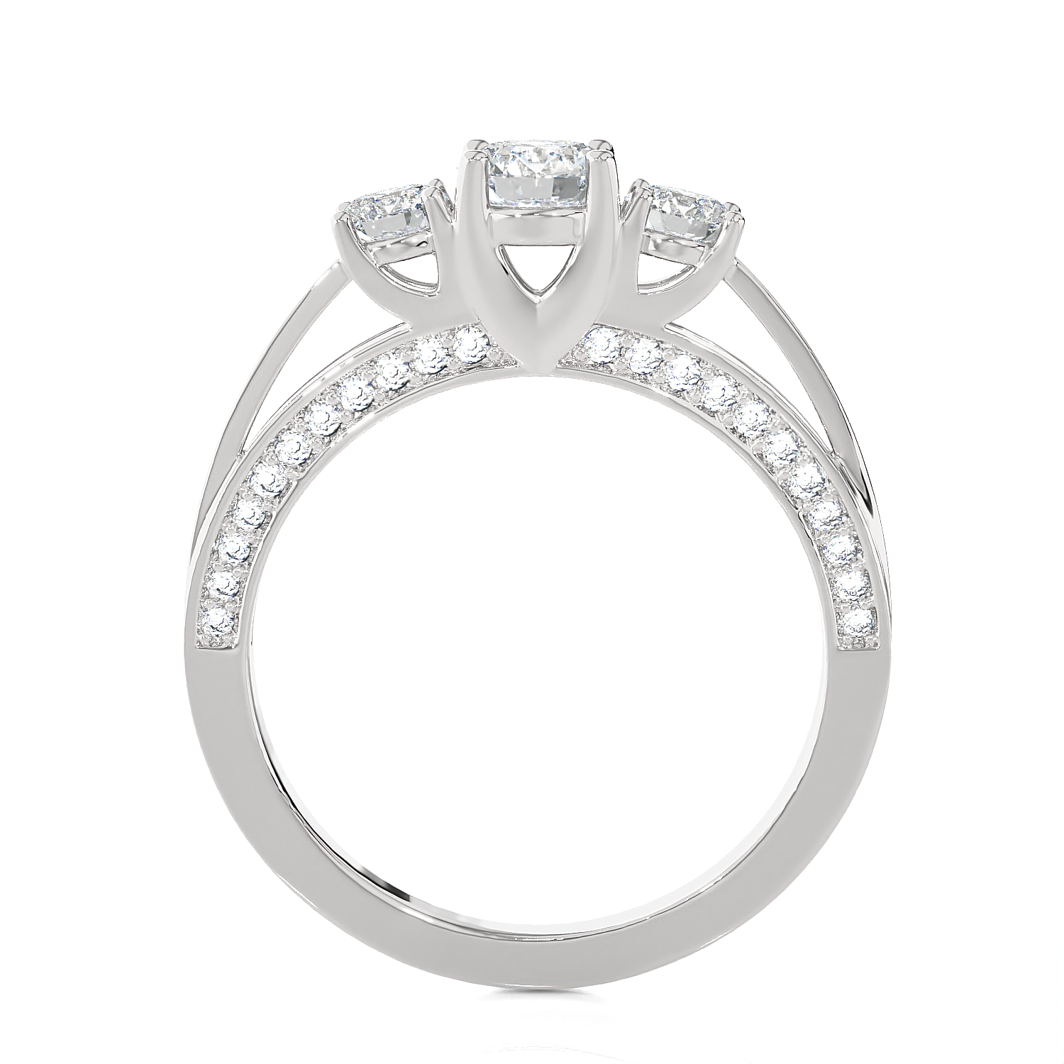 1 ctw Round Three Stone Lab Grown Diamond Ring