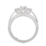 1 ctw Round Three Stone Lab Grown Diamond Ring