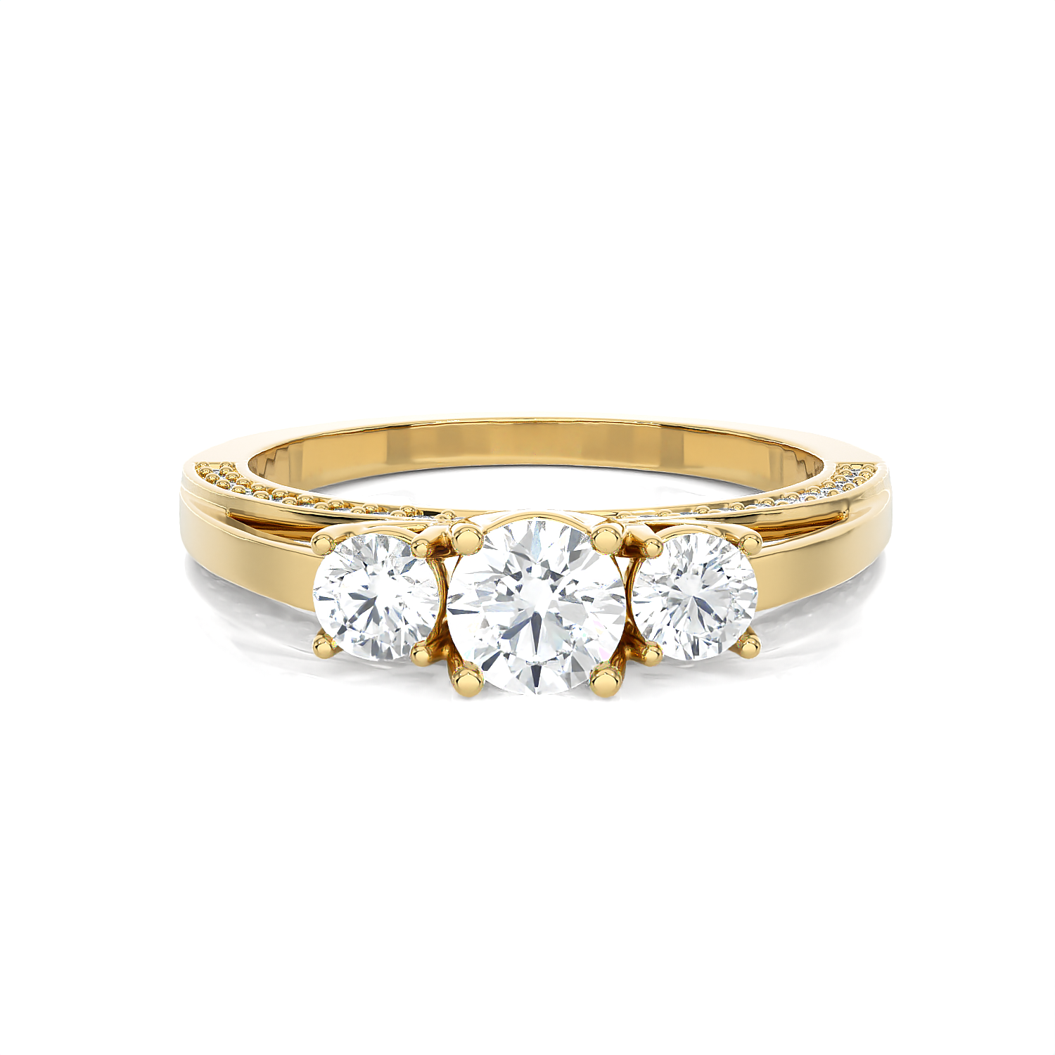 1 ctw Round Three Stone Lab Grown Diamond Ring