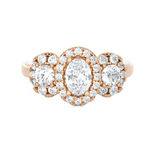1 3/8 ctw Oval Three Stone Lab Grown Diamond Ring