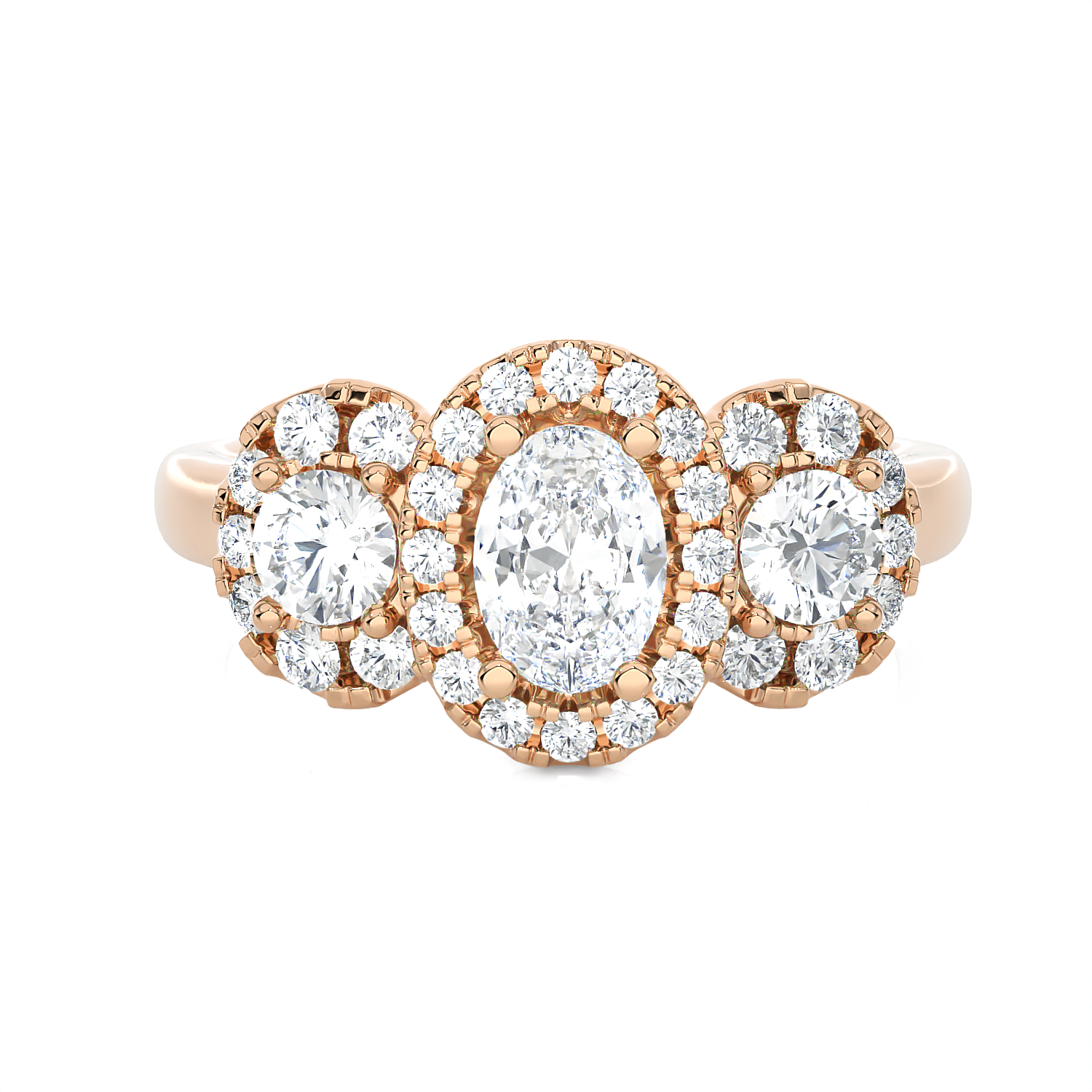 1 3/8 ctw Oval Three Stone Lab Grown Diamond Ring