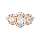 1 3/8 ctw Oval Three Stone Lab Grown Diamond Ring