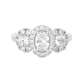 1 3/8 ctw Oval Three Stone Lab Grown Diamond Ring