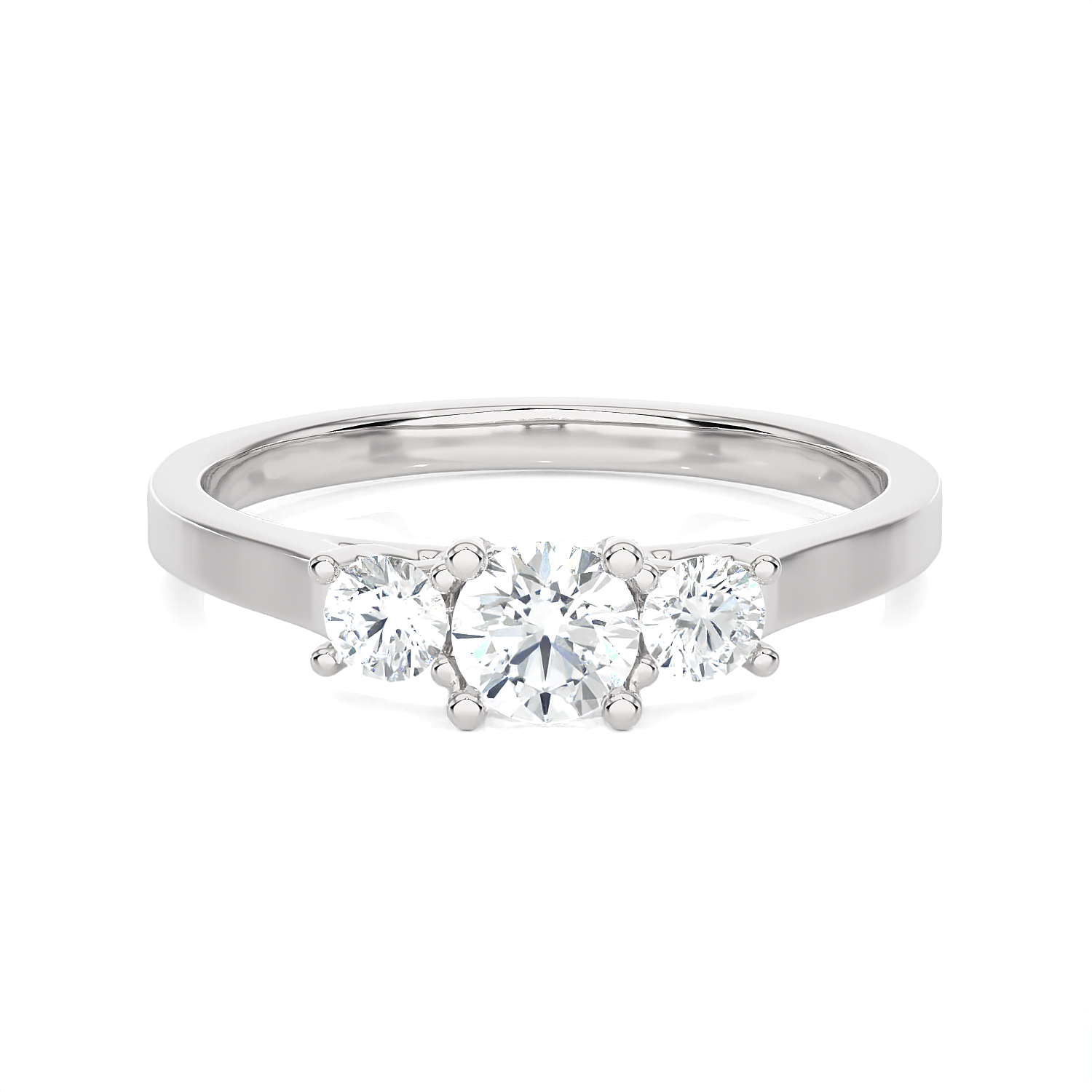 1/2 ctw Round Three Stone Lab Grown Diamond Ring