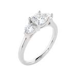 1 1/2 ctw Cushion-Cut Three Stone Lab Grown Diamond Ring