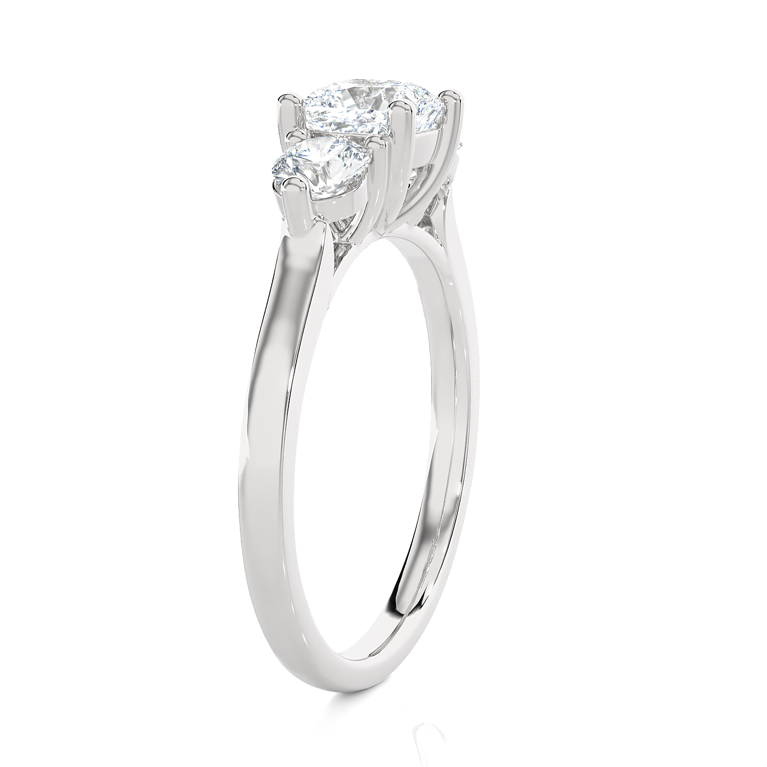 1 1/2 ctw Cushion-Cut Three Stone Lab Grown Diamond Ring