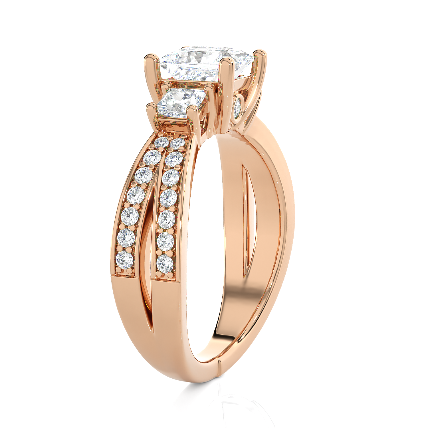 1 5/8 ctw Princess-Cut Three Stone Lab Grown Diamond Ring