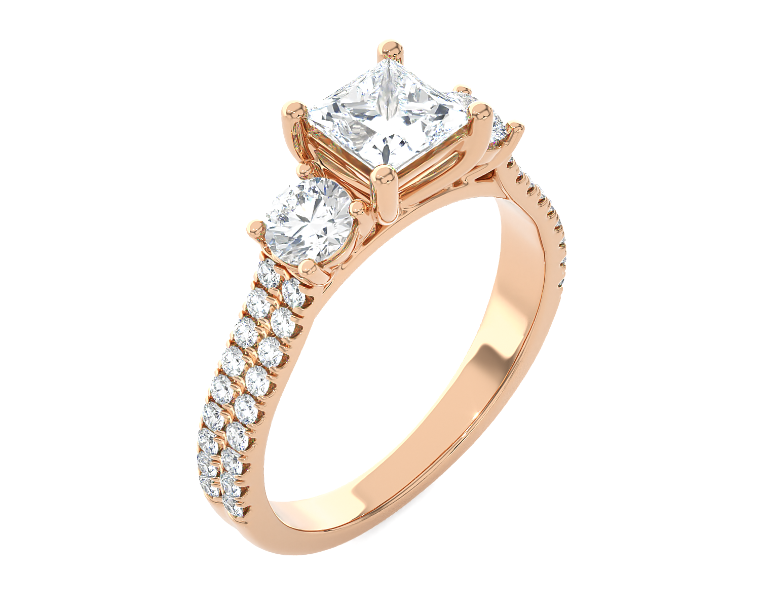 1 1/2 ctw Princess-Cut Three Stone Lab Grown Diamond Ring