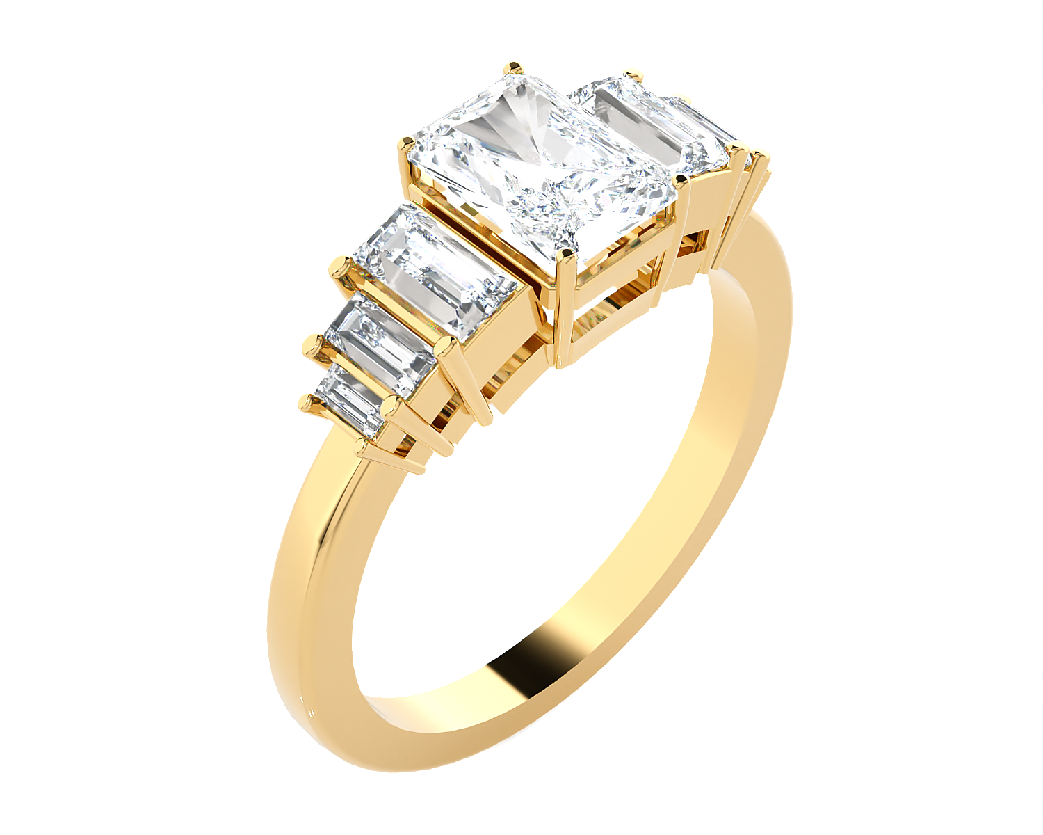 1 1/2 ctw Emerald-Cut Lab Grown Diamond Anniversary Ring