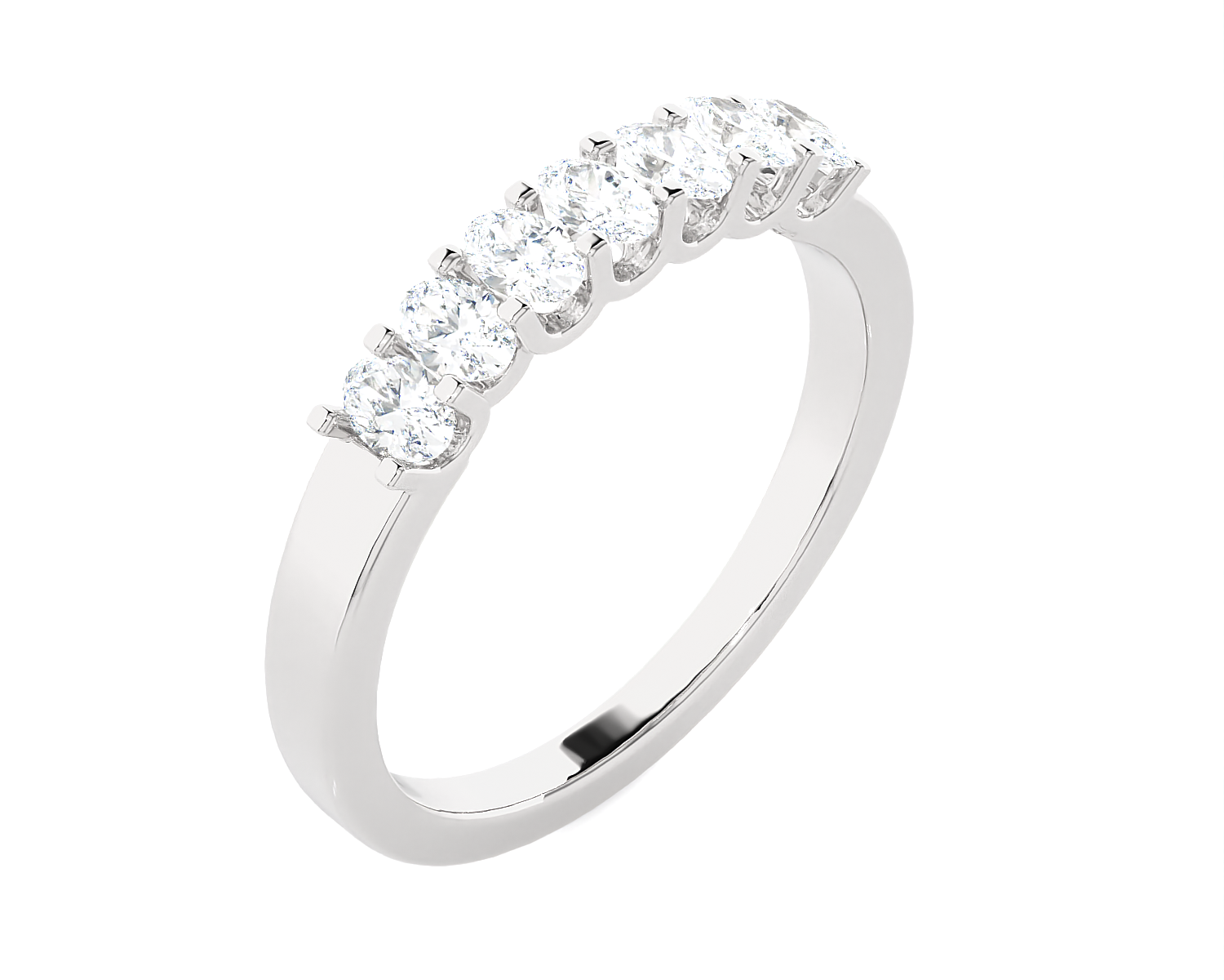 1/2 ctw Oval Lab Grown Diamond Side Stone Anniversary Ring