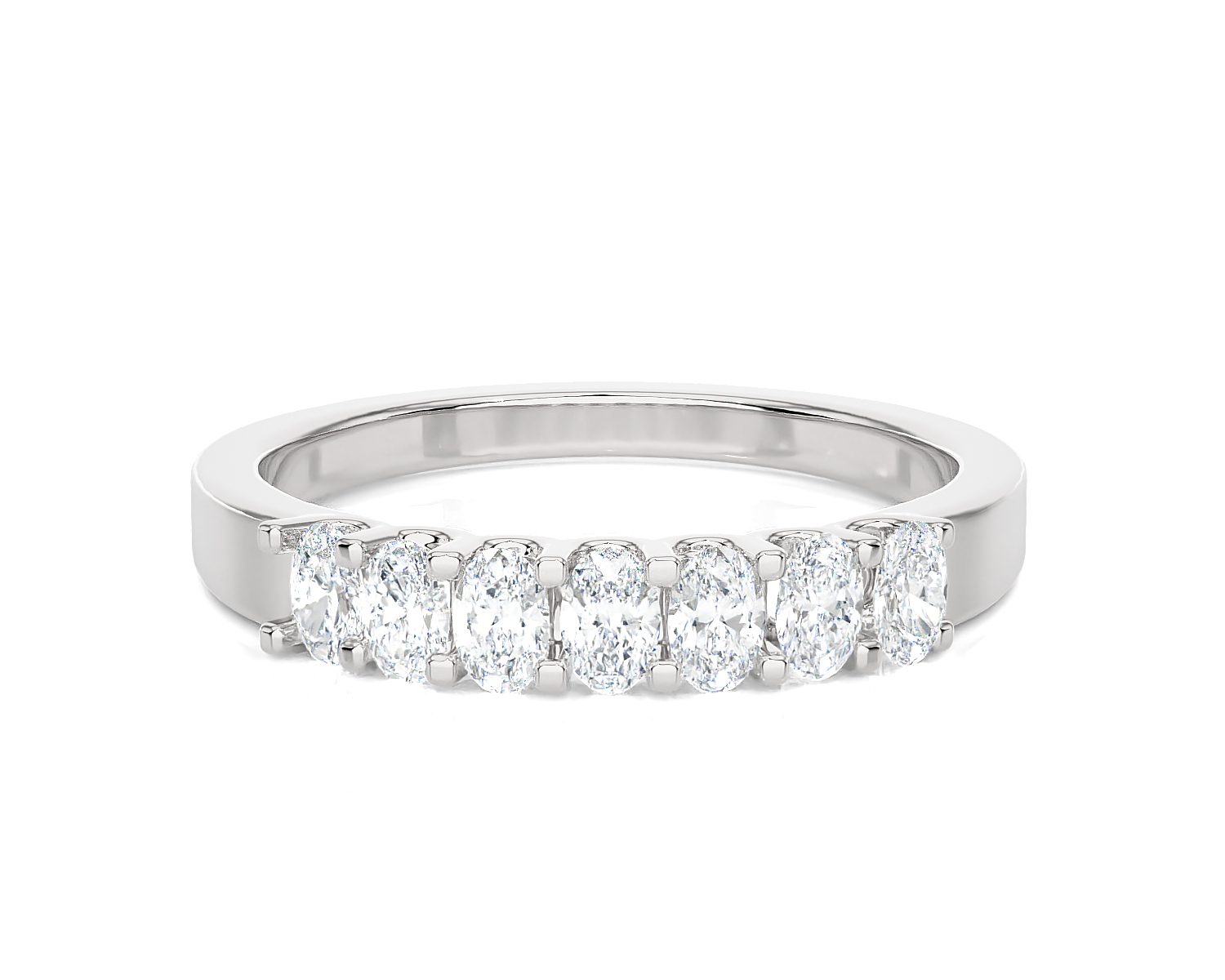 1/2 ctw Oval Lab Grown Diamond Side Stone Anniversary Ring