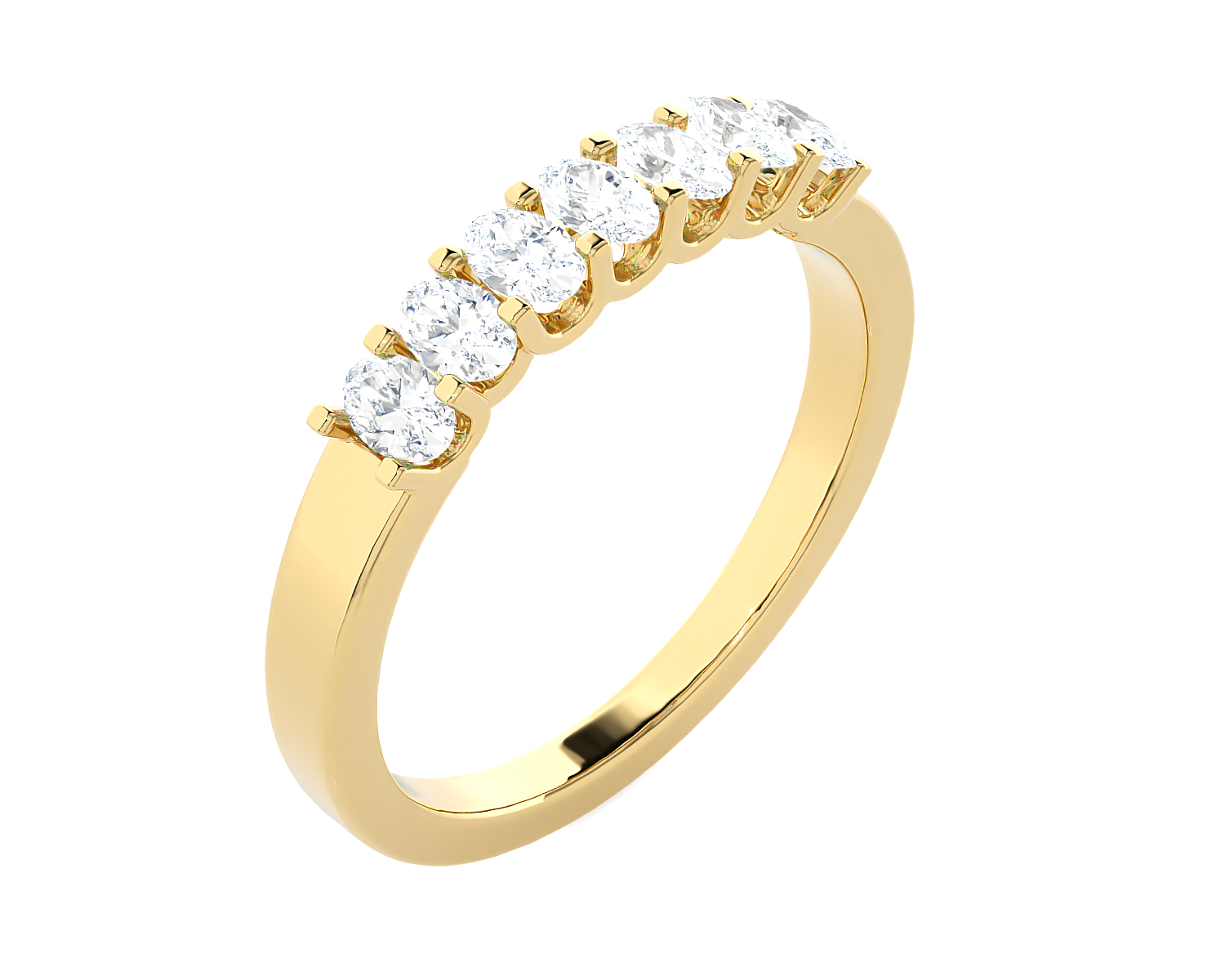 1/2 ctw Oval Lab Grown Diamond Side Stone Anniversary Ring
