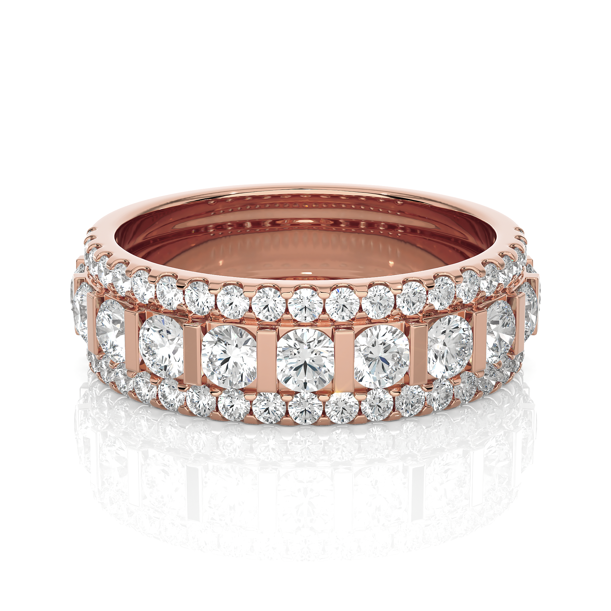 1 1/2 ctw Round Lab Grown Diamond Anniversary Ring