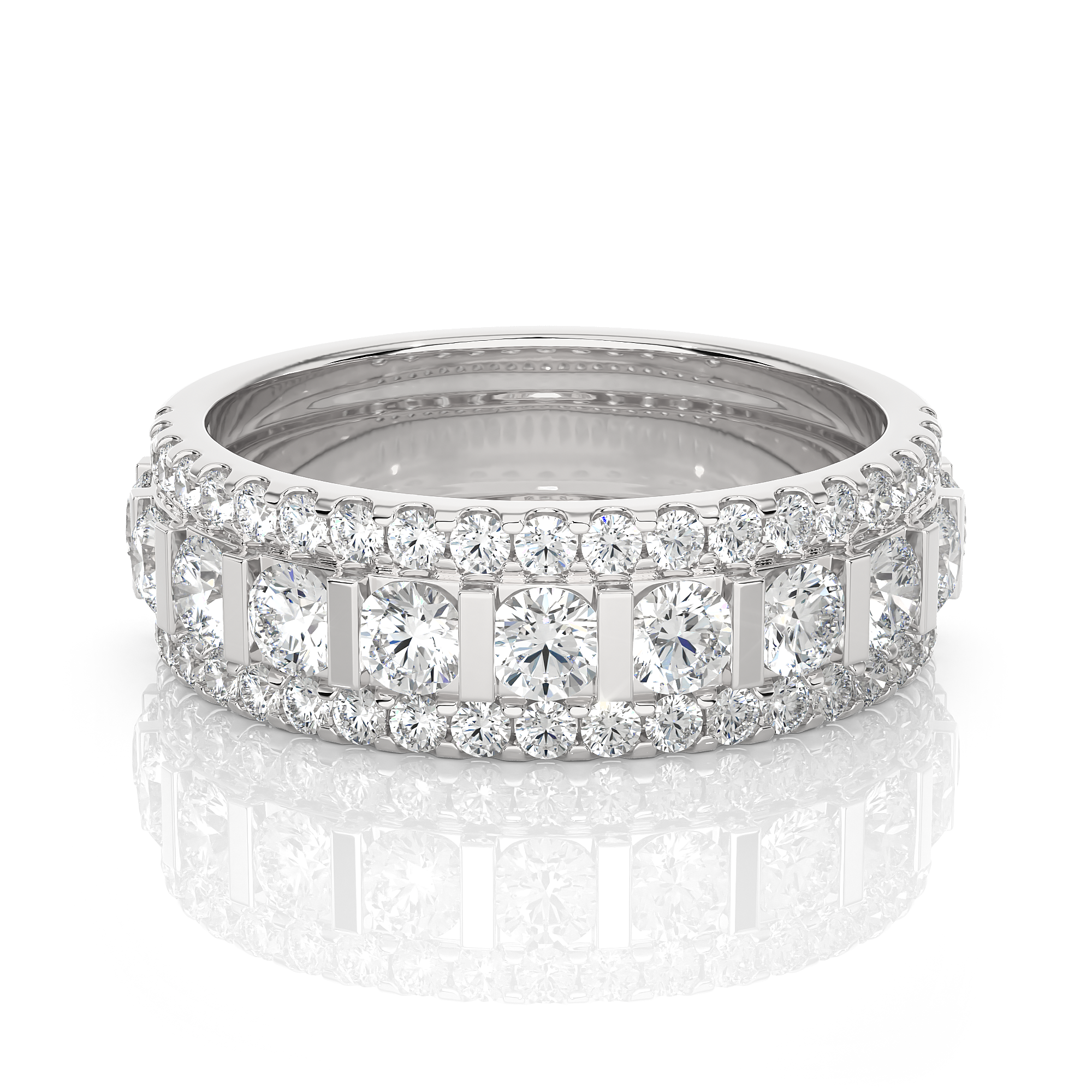 1 1/2 ctw Round Lab Grown Diamond Anniversary Ring