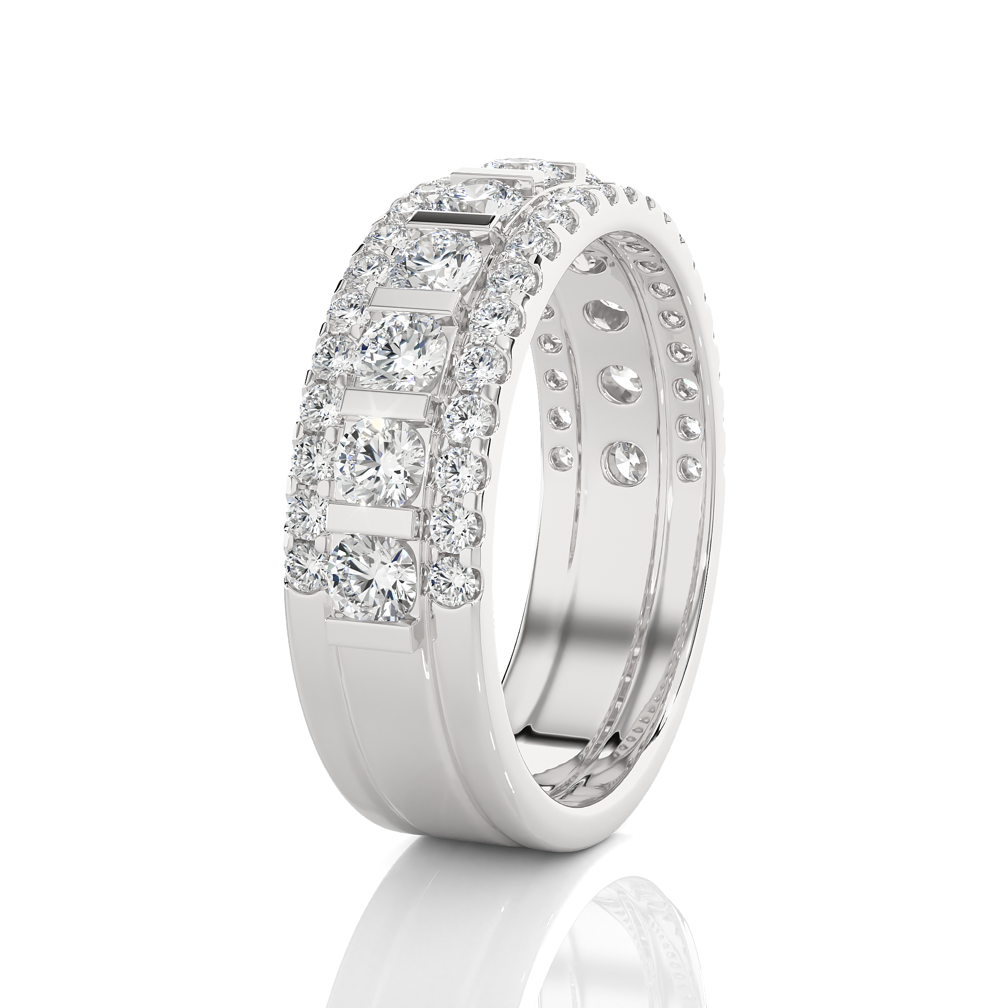 1 1/2 ctw Round Lab Grown Diamond Anniversary Ring