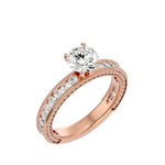 1 ctw Round Lab Grown Diamond Side Stone Engagement Ring
