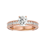 1 ctw Round Lab Grown Diamond Side Stone Engagement Ring