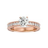 1 ctw Round Lab Grown Diamond Side Stone Engagement Ring