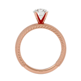 1 ctw Round Lab Grown Diamond Side Stone Engagement Ring