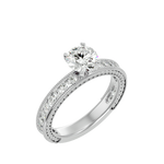 1 ctw Round Lab Grown Diamond Side Stone Engagement Ring